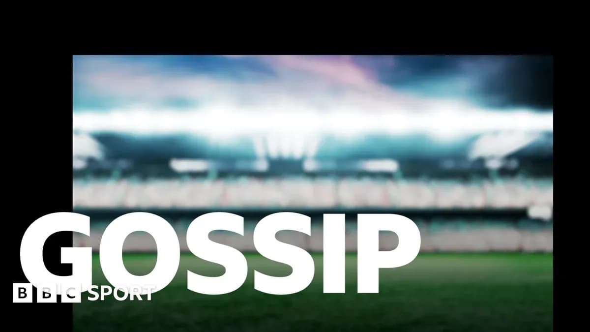 Estadio desenfocado con texto 'GOSSIP' en primer plano Estadio desenfocado con texto 'GOSSIP' en primer plano