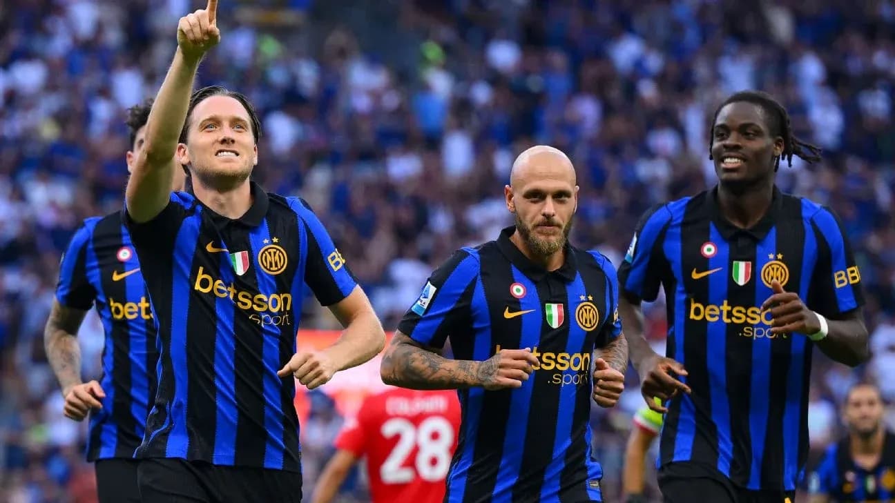 Jugadores del Inter celebrando un gol Jugadores del Inter celebrando un gol
