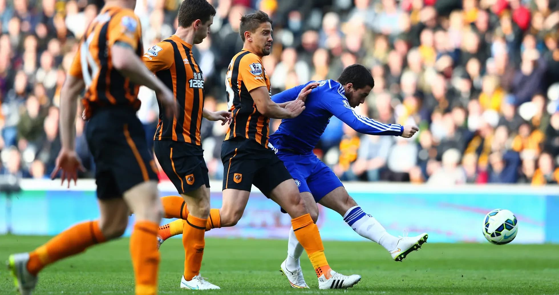 Chelsea contra Hull City en partido de fútbol Chelsea contra Hull City en partido de fútbol