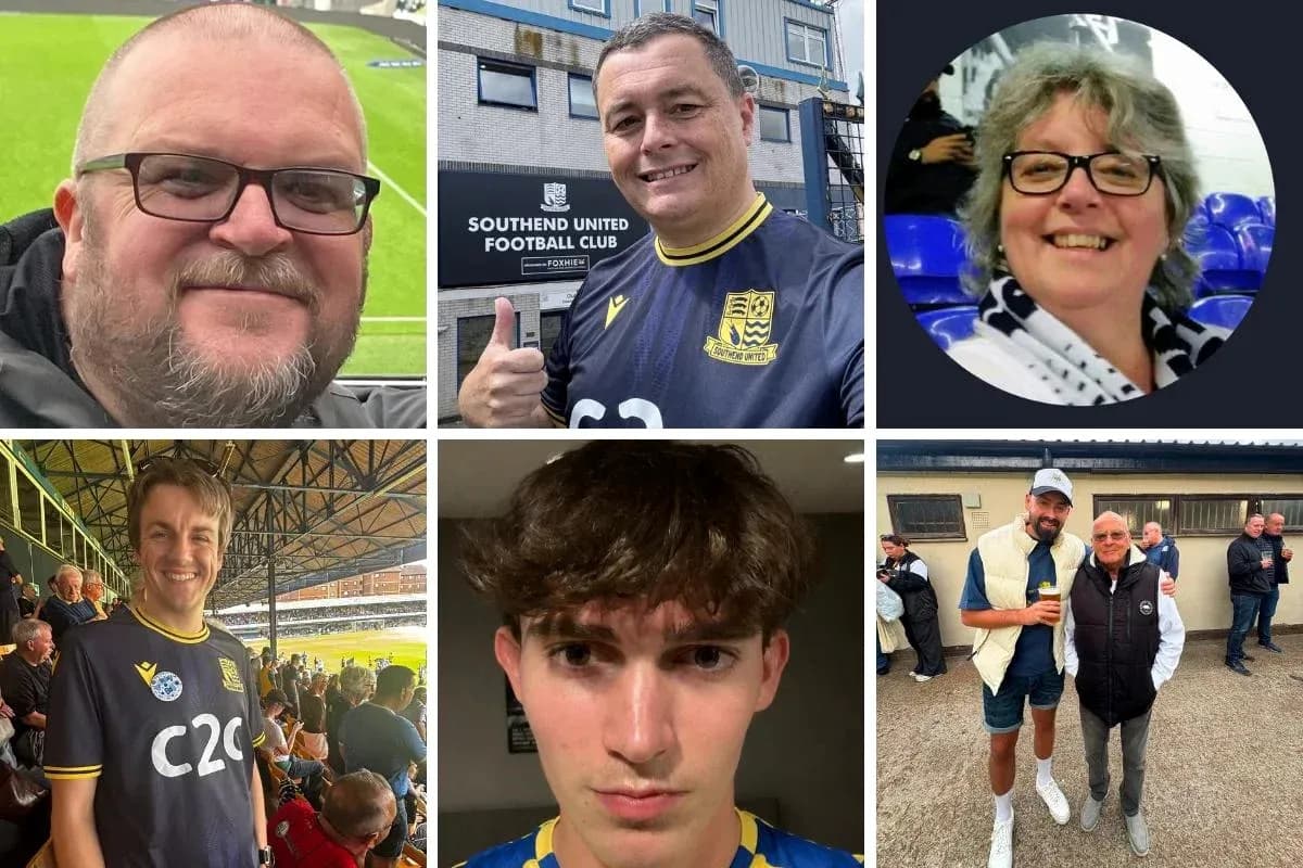 A collage of Southend United fans at matches A collage of Southend United fans at matches