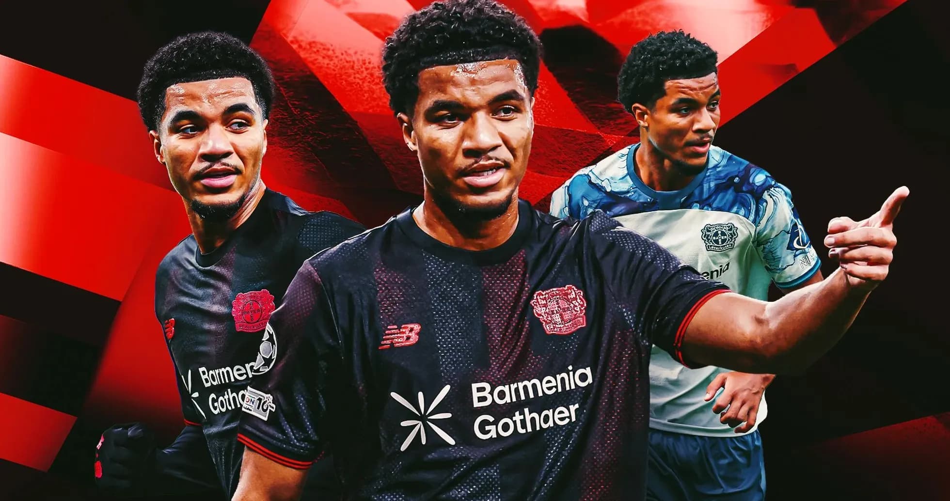 Jugador de Bayer Leverkusen en diferentes poses Jugador de Bayer Leverkusen en diferentes poses