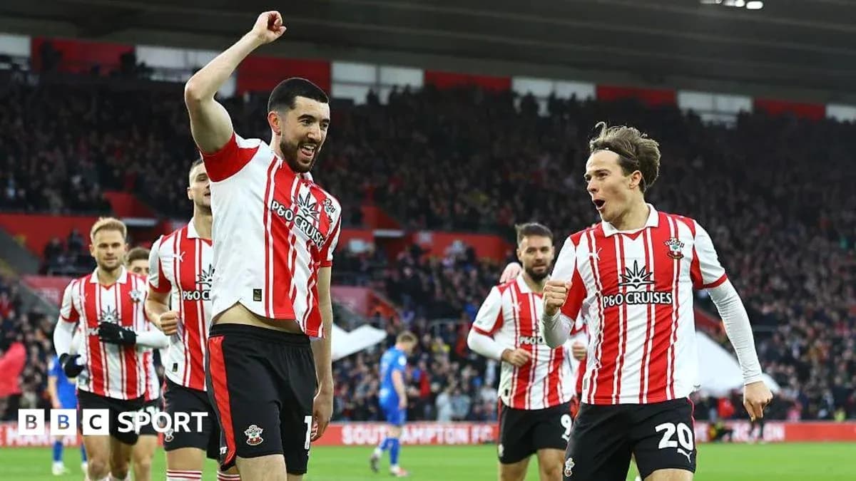 Jugadores de Southampton celebrando un gol en el estadio Jugadores de Southampton celebrando un gol en el estadio