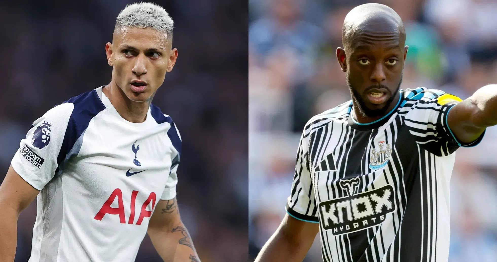 Jugadores de Tottenham y Newcastle en el partido Jugadores de Tottenham y Newcastle en el partido