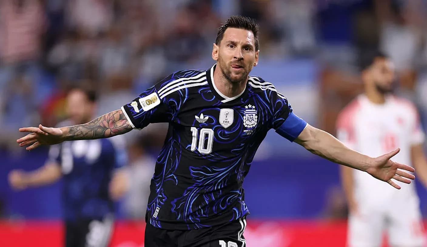 Lionel Messi celebrando un gol con Argentina Lionel Messi celebrando un gol con Argentina