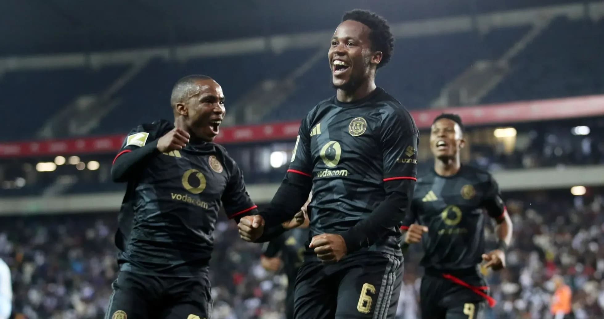 Jugadores de Orlando Pirates celebrando un gol en el partido Jugadores de Orlando Pirates celebrando un gol en el partido