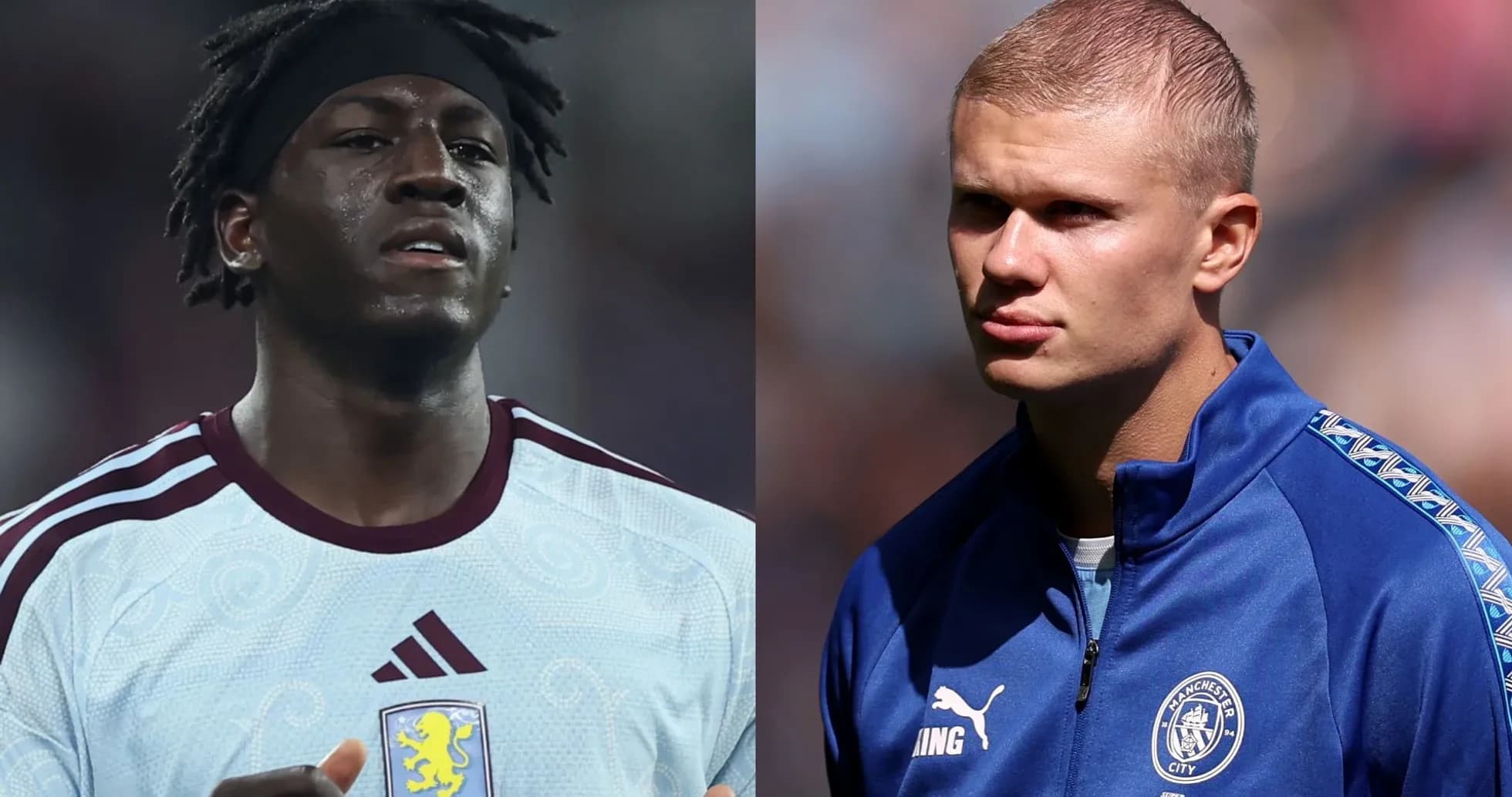 Jugadores de Aston Villa y Manchester City en el campo Jugadores de Aston Villa y Manchester City en el campo