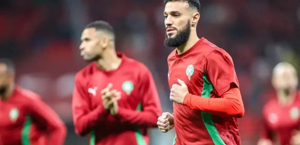 Jugadores de Marruecos calentando antes del partido Jugadores de Marruecos calentando antes del partido