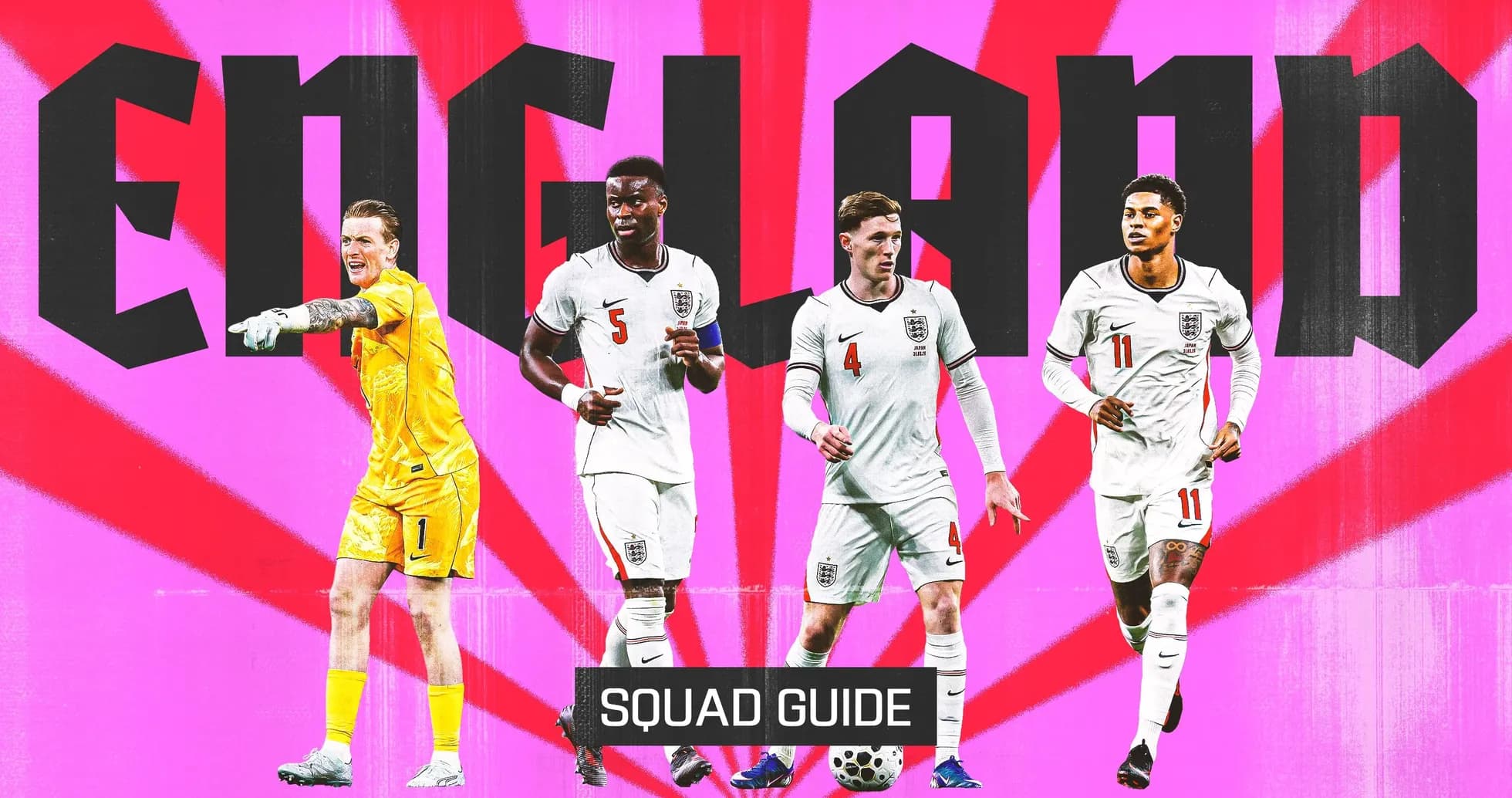 Jugadores de Inglaterra en guía de escuadra Jugadores de Inglaterra en guía de escuadra