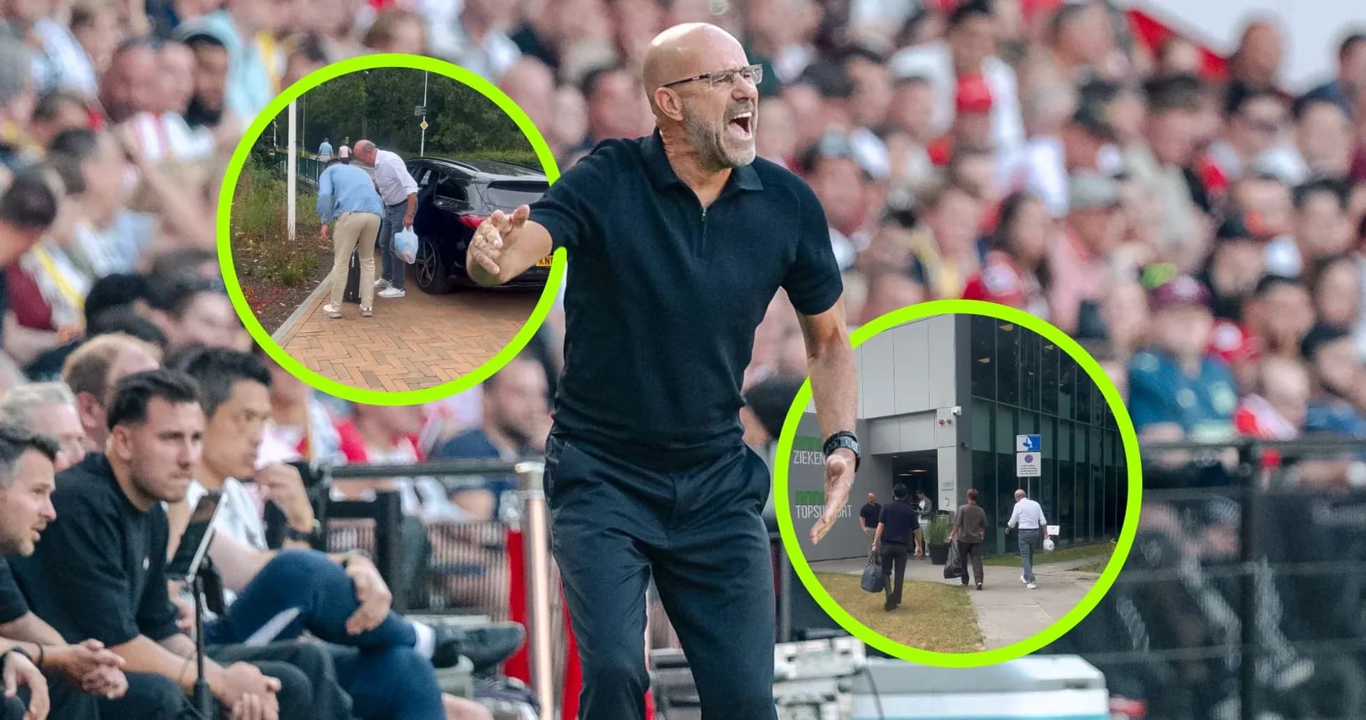 Entrenador dirigiéndose a la cancha durante un partido Entrenador dirigiéndose a la cancha durante un partido