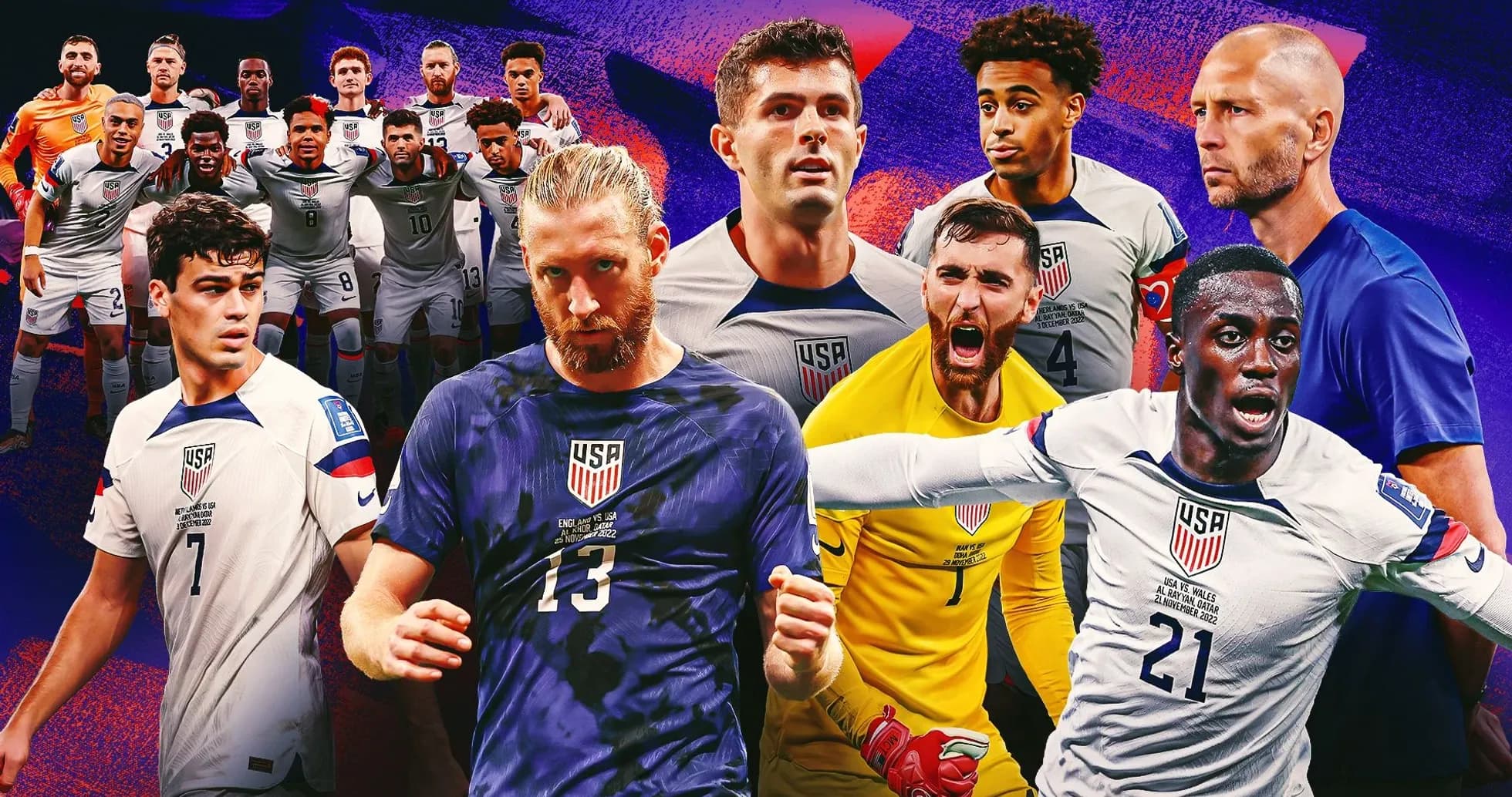Jugadores de Estados Unidos en montaje gráfico Jugadores de Estados Unidos en montaje gráfico