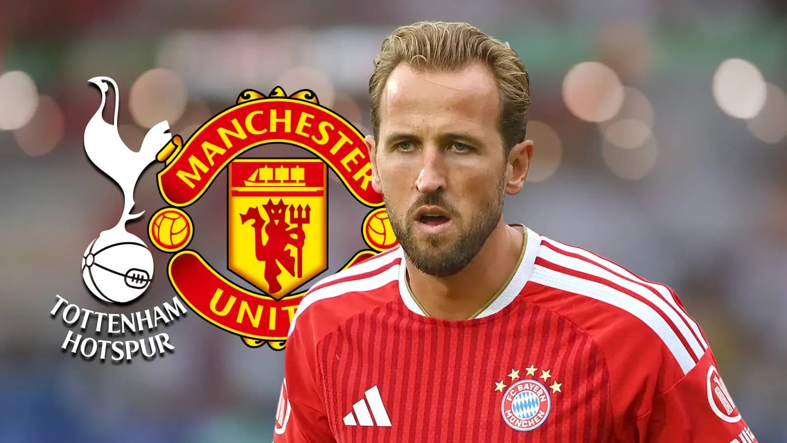 Jugador en camiseta de Bayern Múnich con logos de clubes Jugador en camiseta de Bayern Múnich con logos de clubes