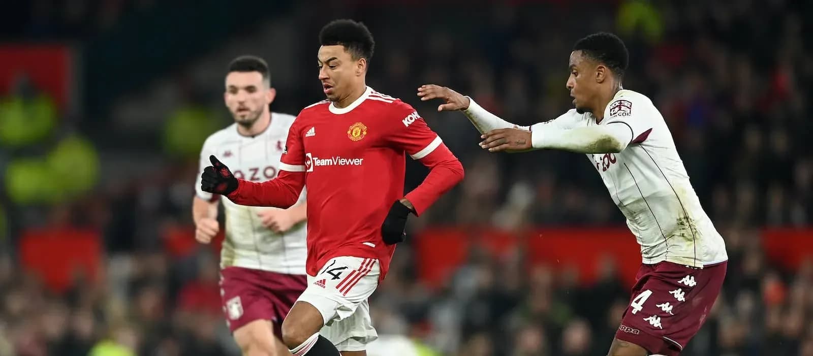 Jesse Lingard dribbling past defender during match Jesse Lingard dribbling past defender during match