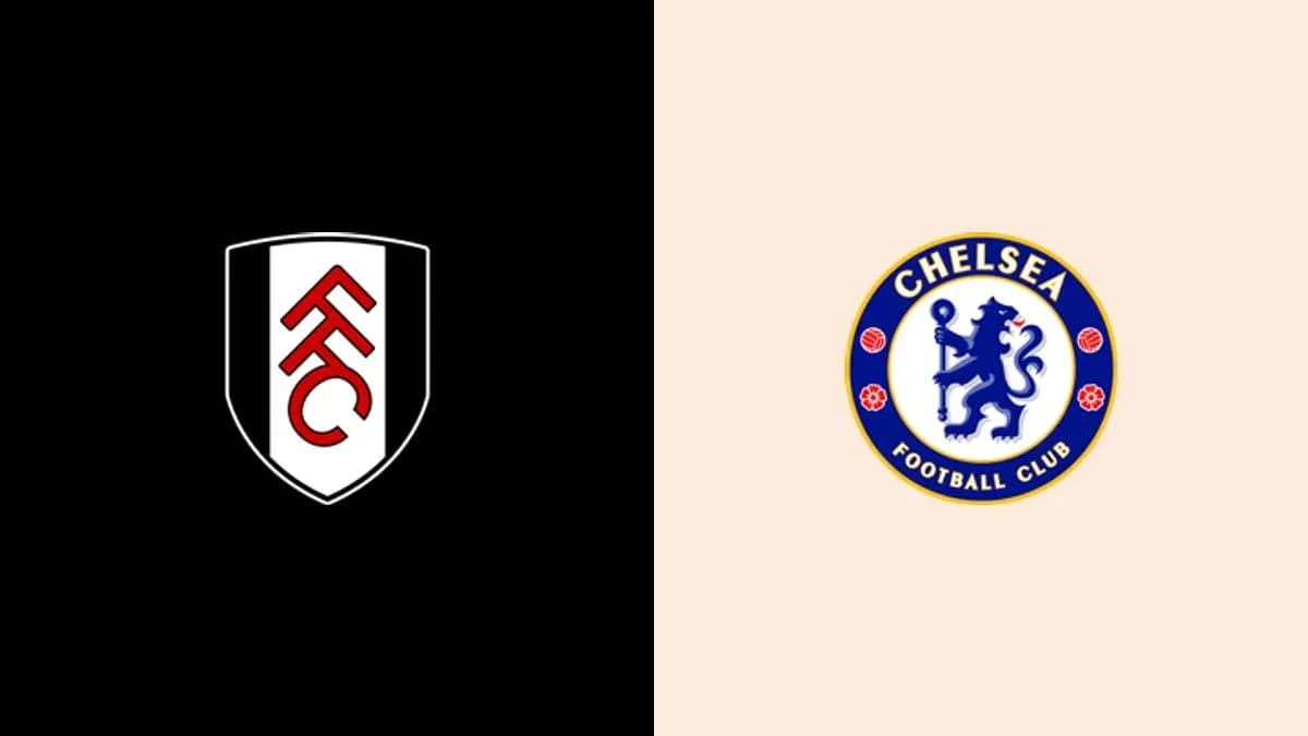 Logos de Fulham y Chelsea en fondo contrastante Logos de Fulham y Chelsea en fondo contrastante
