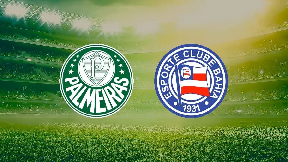 Logos de Palmeiras y Bahia en el estadio Logos de Palmeiras y Bahia en el estadio
