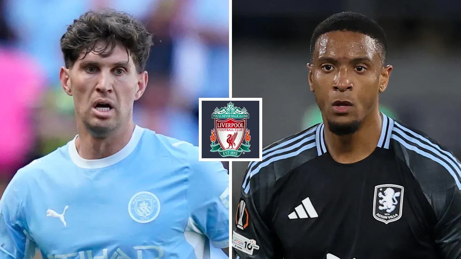Jugadores de Manchester City y Aston Villa en acción Jugadores de Manchester City y Aston Villa en acción
