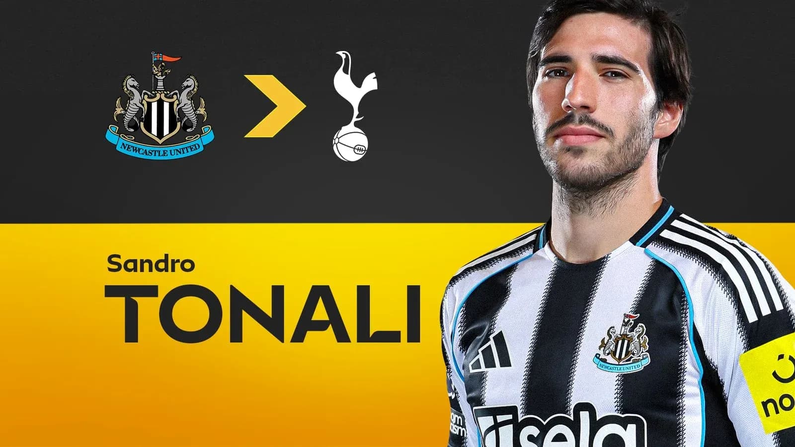 Sandro Tonali con camiseta de Newcastle United Sandro Tonali con camiseta de Newcastle United