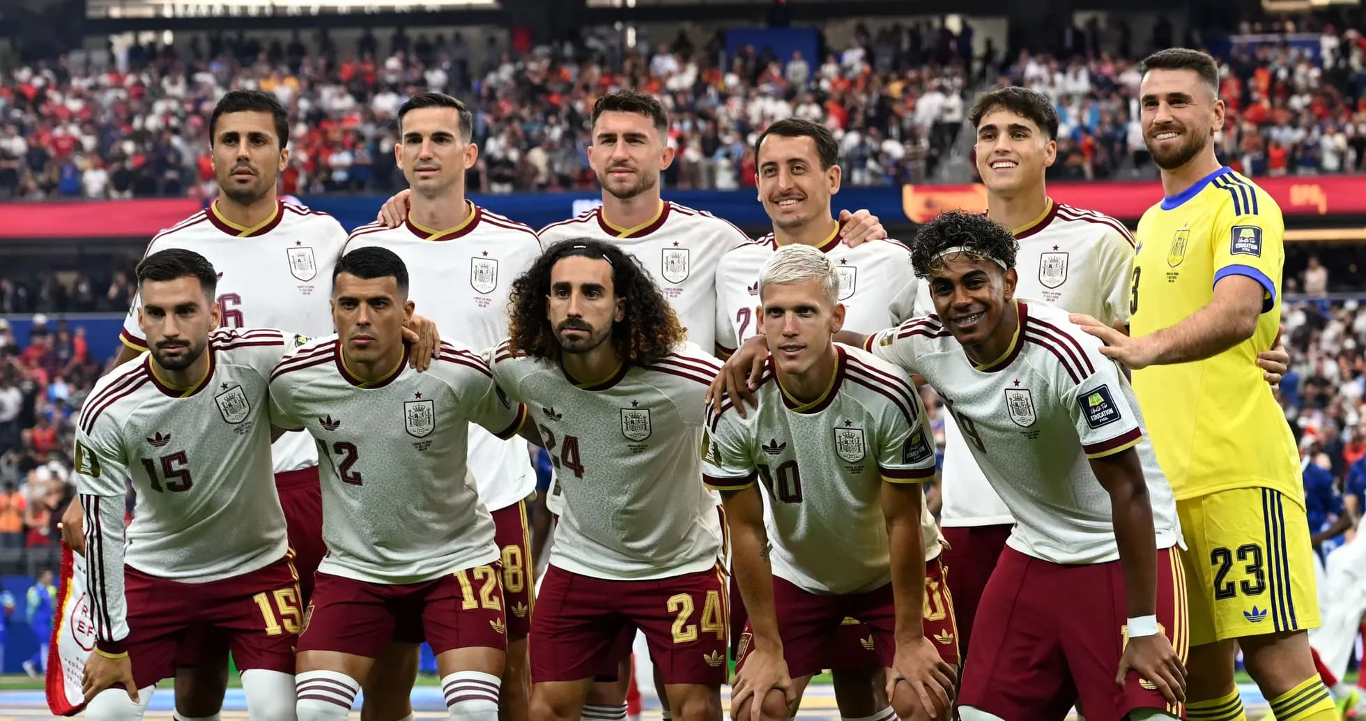 Selección española posando antes del partido Selección española posando antes del partido