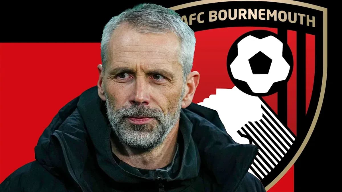 Entrenador de AFC Bournemouth en primer plano Entrenador de AFC Bournemouth en primer plano