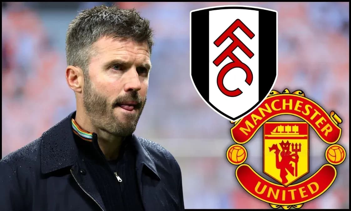 Entrenador de Fulham con escudos de clubes en fondo Entrenador de Fulham con escudos de clubes en fondo