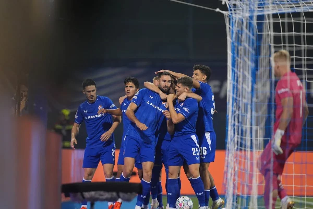 Celebración de gol del equipo Dinamo Zagreb Celebración de gol del equipo Dinamo Zagreb