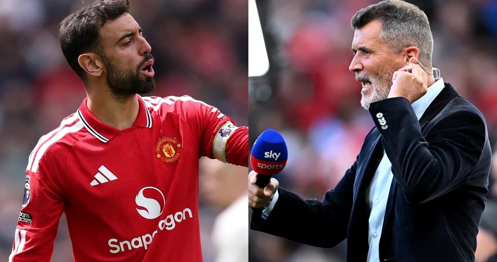 Bruno Fernandes y Roy Keane en un evento deportivo Bruno Fernandes y Roy Keane en un evento deportivo
