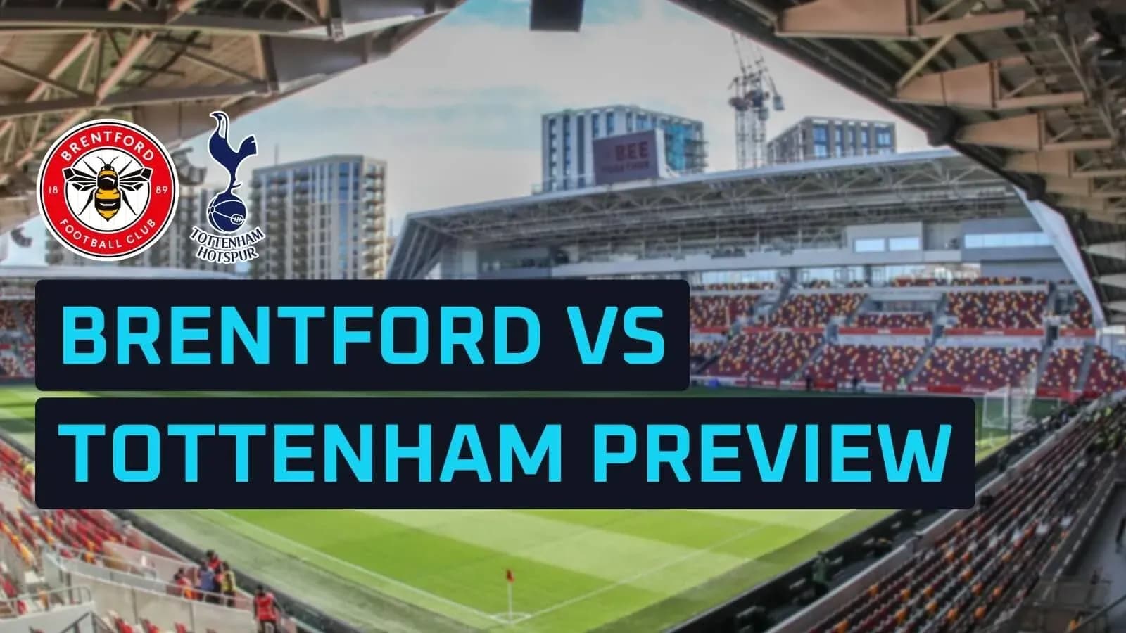 Estadio con logos de Brentford y Tottenham Estadio con logos de Brentford y Tottenham