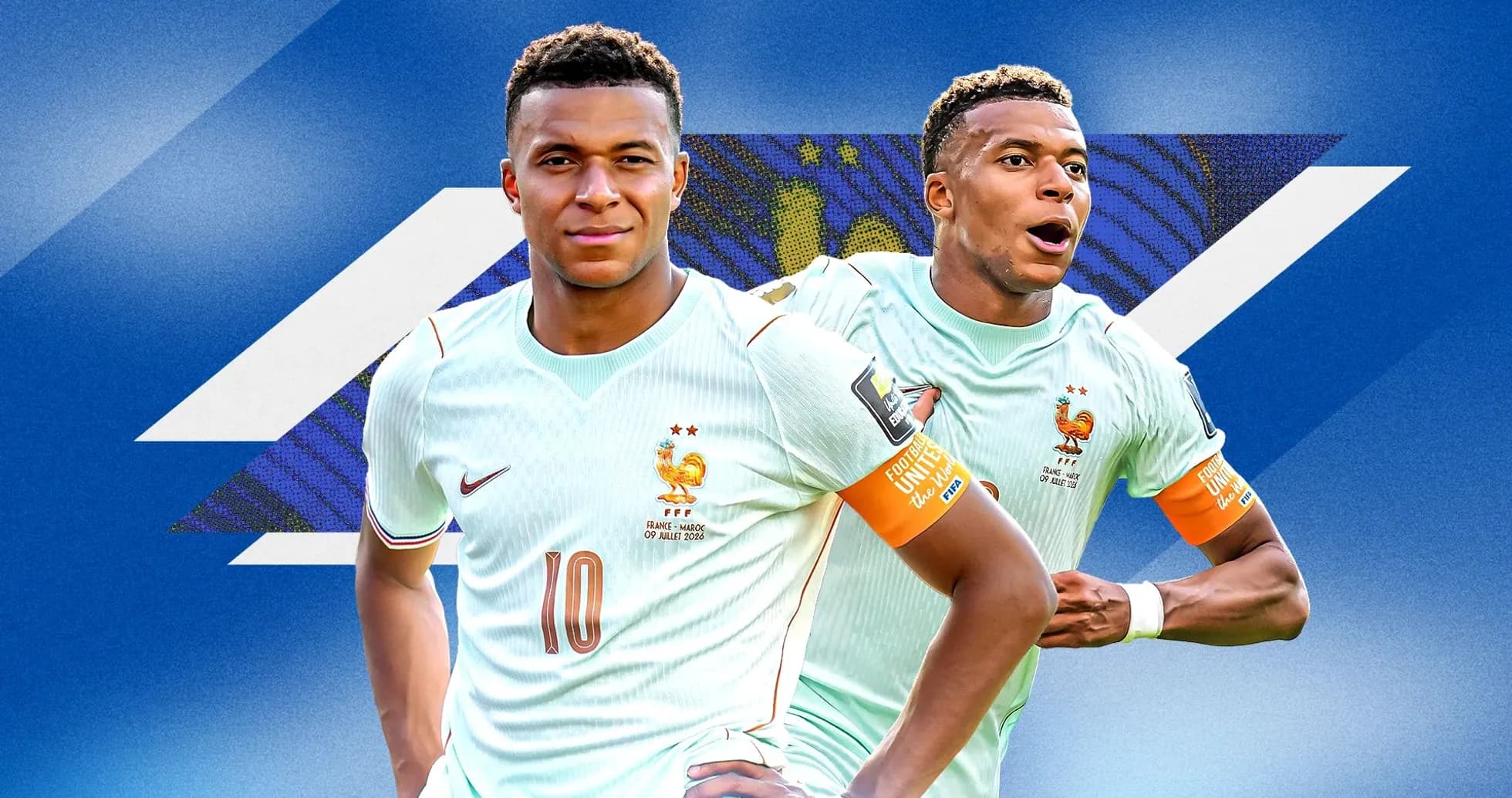 Kylian Mbappé en uniforme de la selección francesa Kylian Mbappé en uniforme de la selección francesa