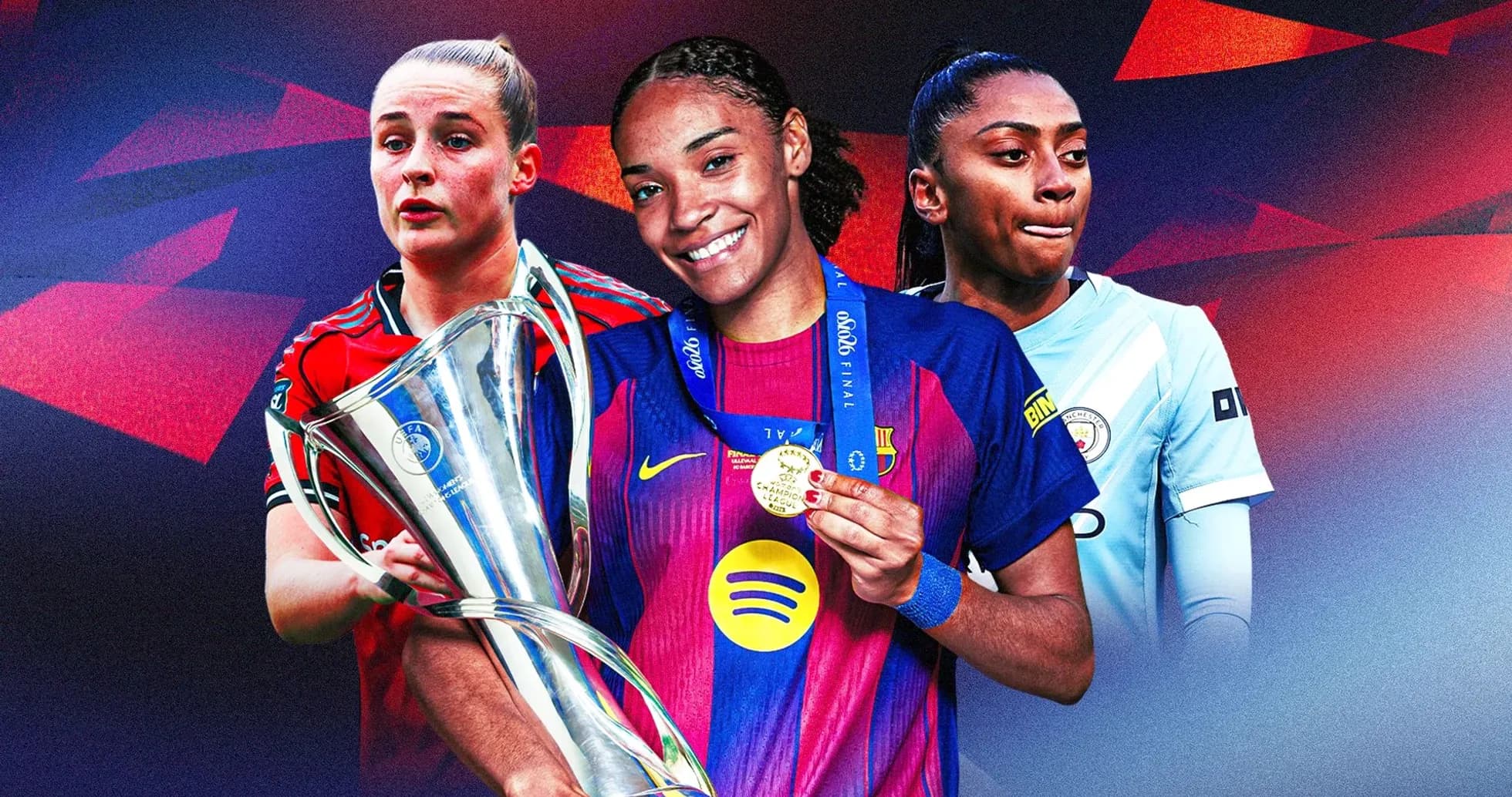 Jugadoras sosteniendo trofeos y medallas de fútbol Jugadoras sosteniendo trofeos y medallas de fútbol