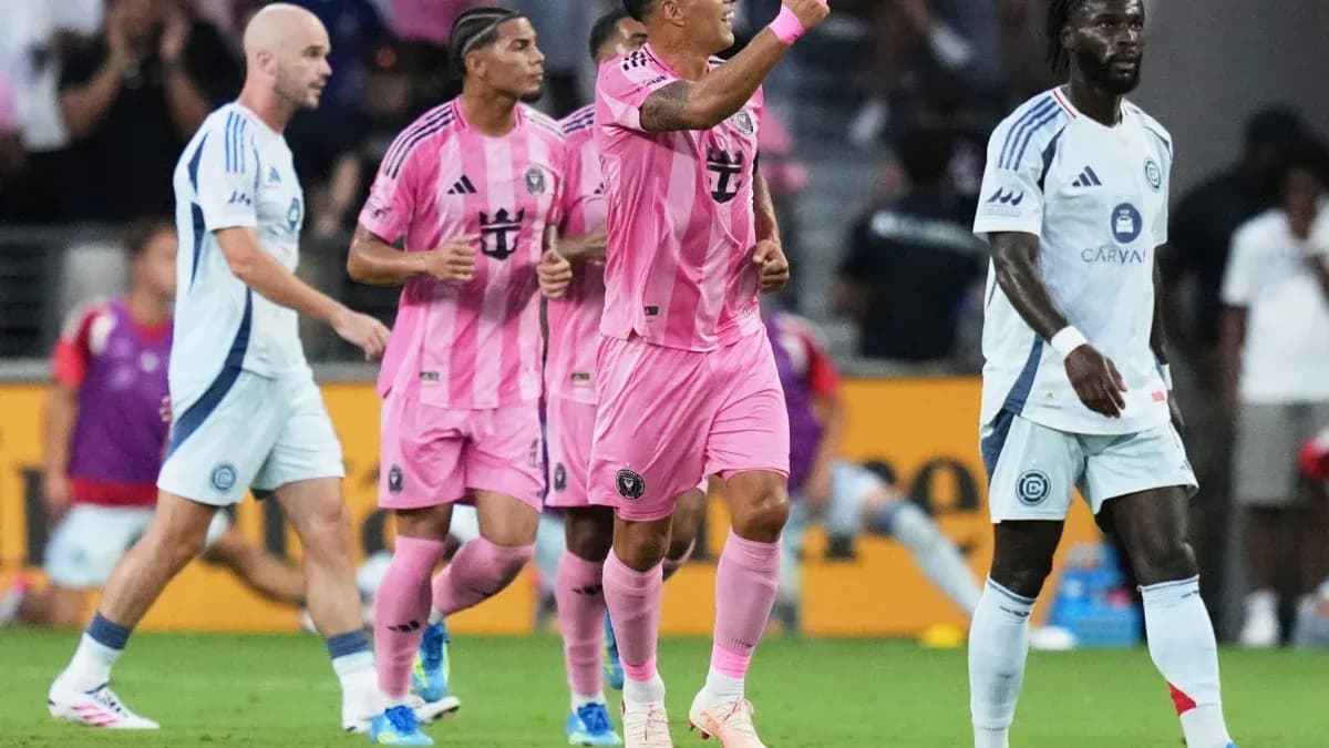 Jugadores de Inter Miami celebrando un gol durante el partido Jugadores de Inter Miami celebrando un gol durante el partido