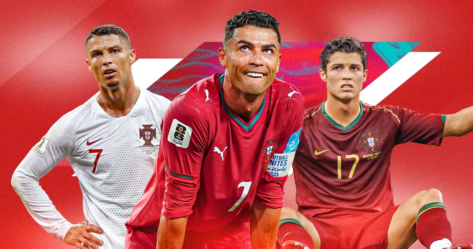 Cristiano Ronaldo en varias camisetas de Portugal Cristiano Ronaldo en varias camisetas de Portugal