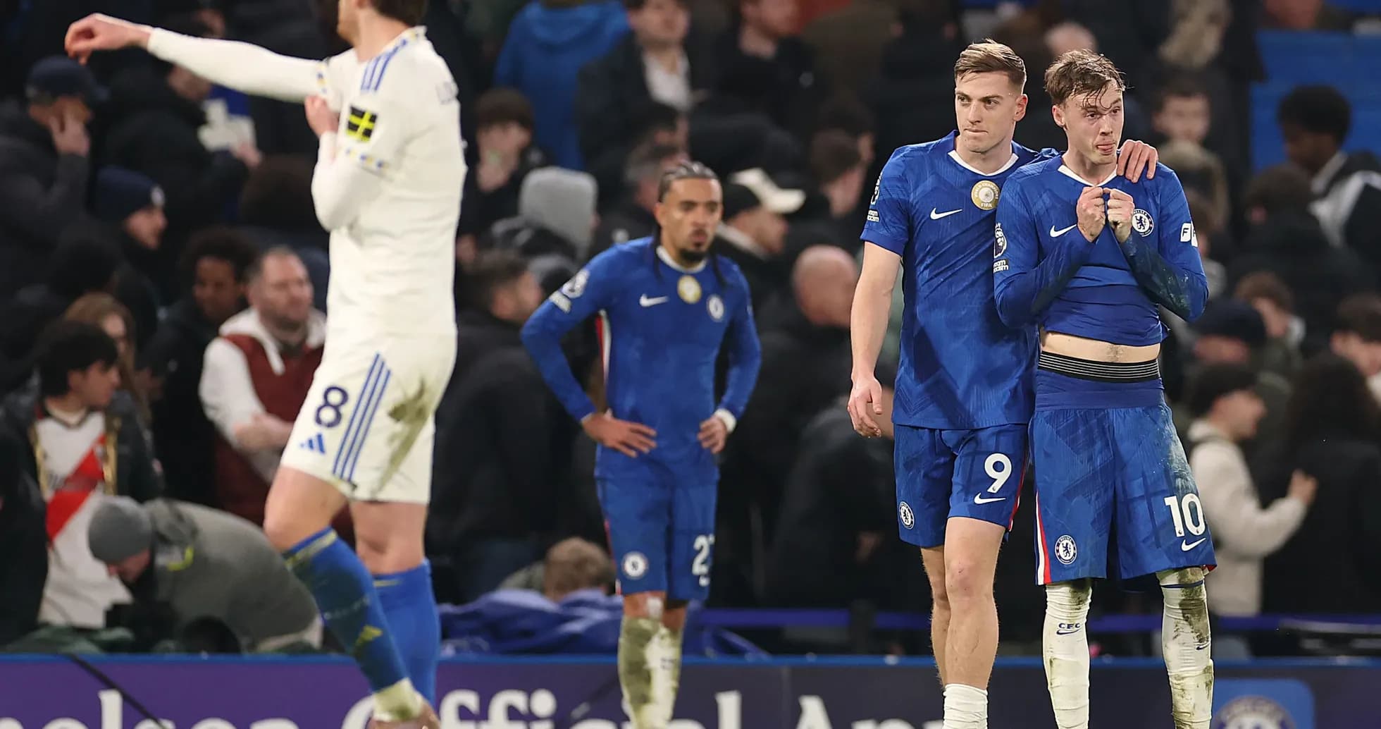 Jugadores de Chelsea al final del partido con Leeds Jugadores de Chelsea al final del partido con Leeds