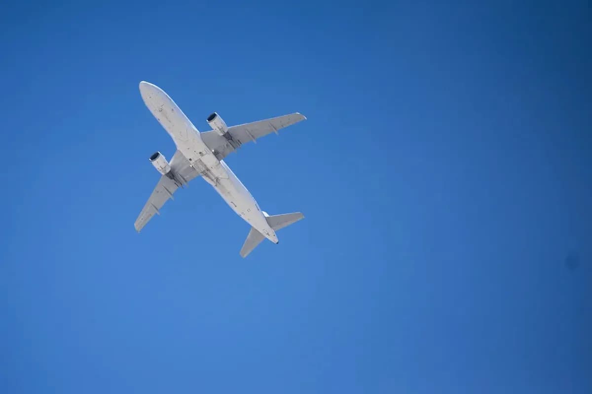 Avión volando en un cielo despejado Avión volando en un cielo despejado