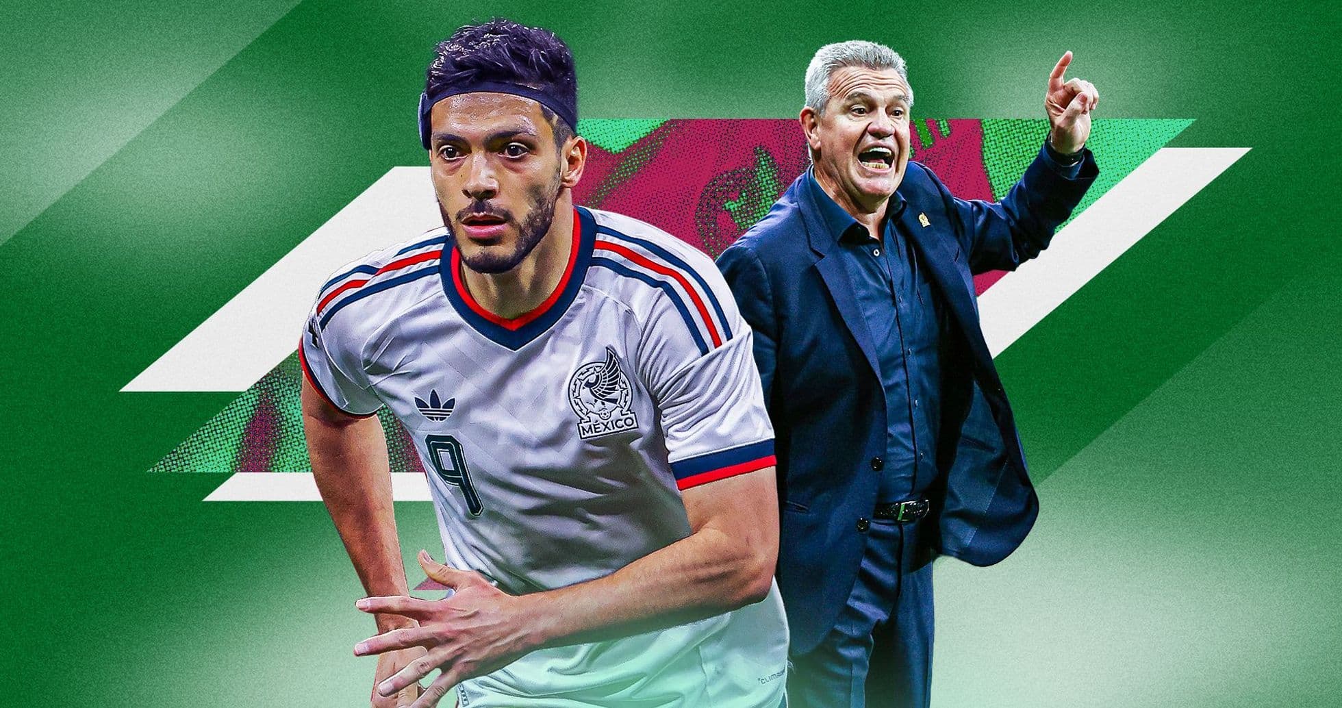 Jugador de México corriendo y entrenador dirigiendo Jugador de México corriendo y entrenador dirigiendo