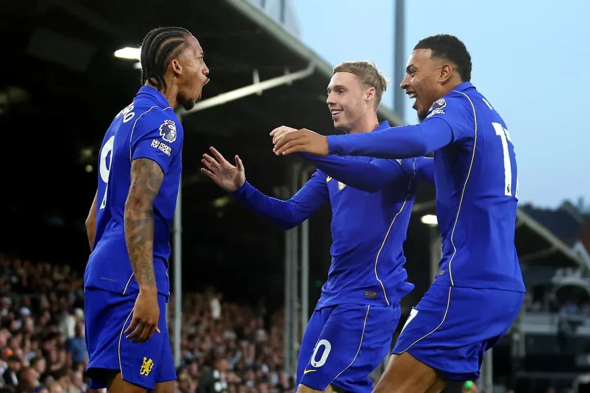 Jugadores de Chelsea celebrando un gol en el partido Jugadores de Chelsea celebrando un gol en el partido