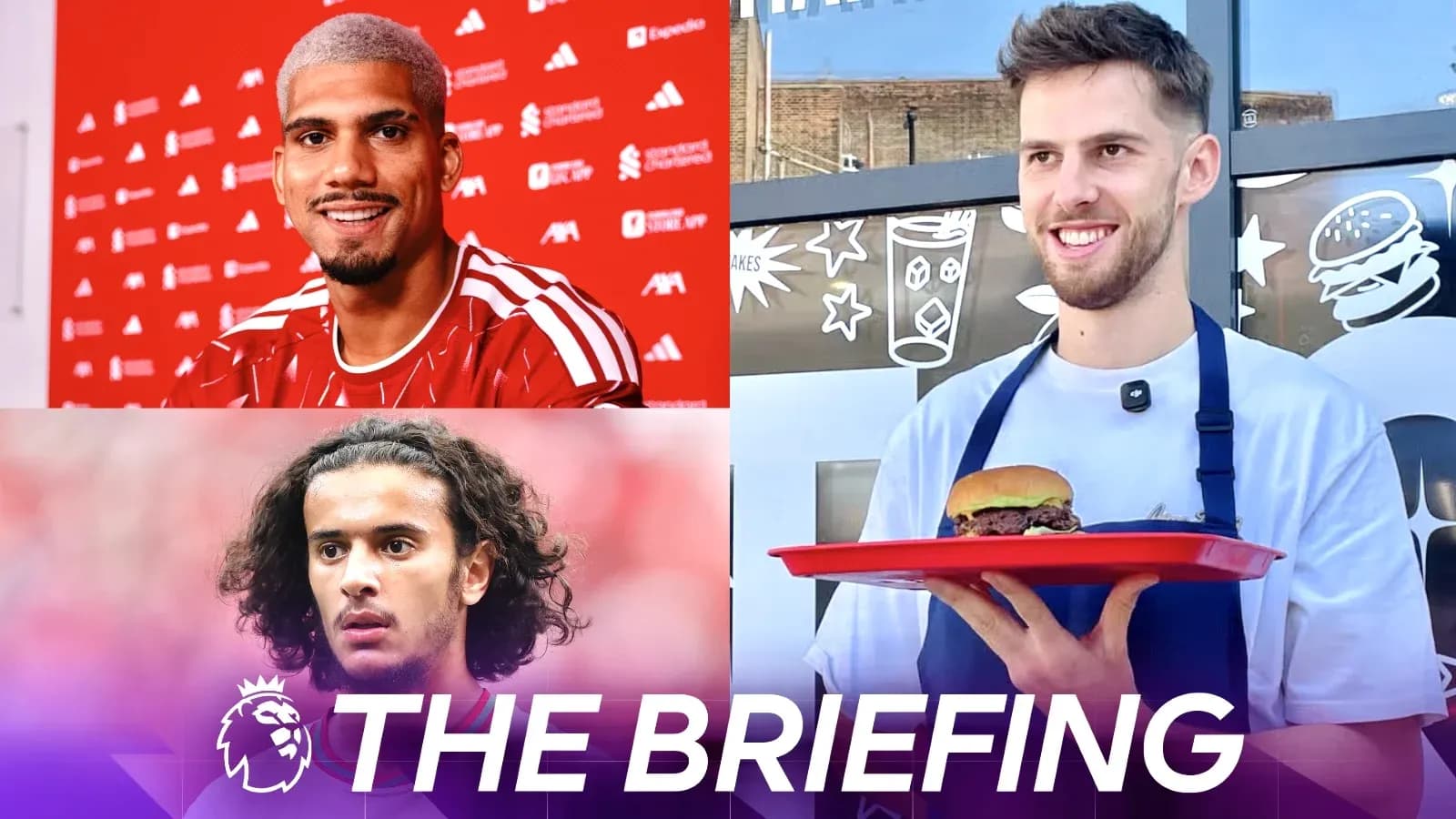 Tres jugadores en un segmento de noticias deportivas Tres jugadores en un segmento de noticias deportivas